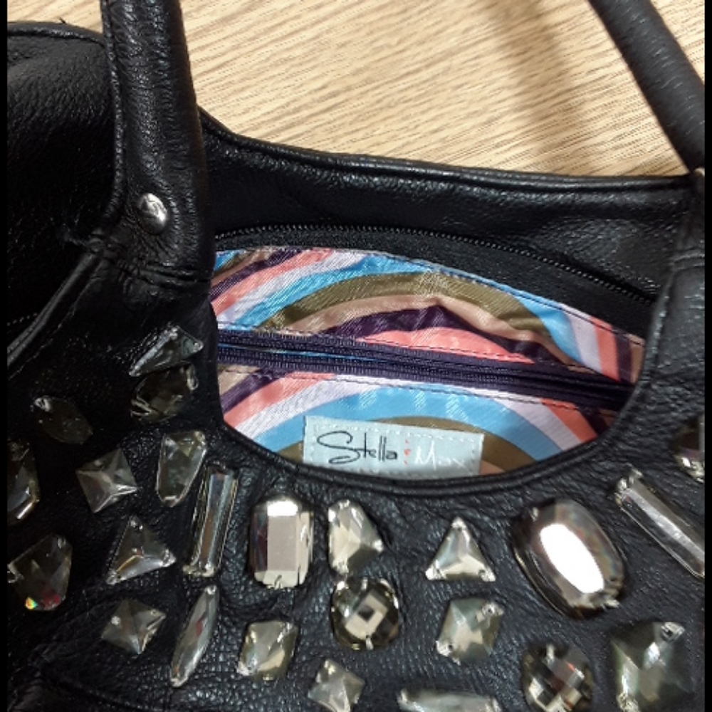 Stella and Max hobo purse with rhinestone embellishs - Picture 2 of 8